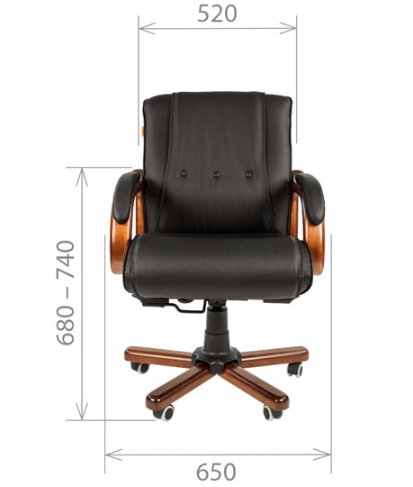Офисное кресло CHAIRMAN 653M кожа черная в Воронеже - изображение 1