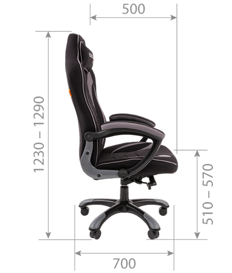 Кресло игровое CHAIRMAN GAME 28 Полиэстер комбинированная ткань оранжевый/черный в Воронеже - изображение 4