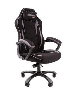Кресло игровое CHAIRMAN GAME 28 Полиэстер комбинированная ткань серый/черный в Воронеже