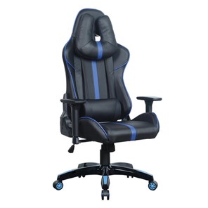 Офисное кресло BRABIX "GT Carbon GM-120", две подушки, экокожа, черное/синее, 531930 в Воронеже