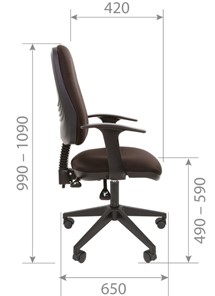 Офисное кресло CHAIRMAN 661 Ткань стандарт 15-21 черная в Воронеже - предосмотр 4