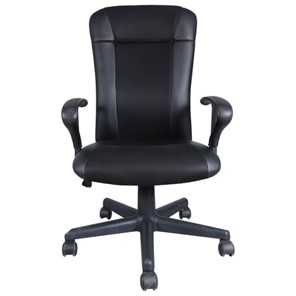 Офисное кресло Brabix Optima MG-370 (с подлокотниками, экокожа/ткань, черное) 531580 в Воронеже