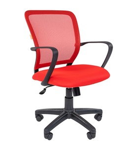 Офисное кресло CHAIRMAN 698 black TW-69, ткань, цвет красный в Воронеже