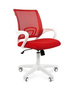 Кресло офисное CHAIRMAN 696 white, ткань, цвет красный в Воронеже