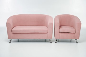 Комплект мебели Брамс  цвет розовый диван 2Д + кресло в Воронеже