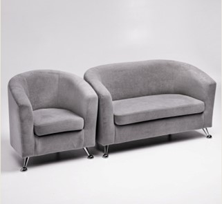 Комплект мебели Брамс  цвет серый диван 2Д + кресло в Воронеже