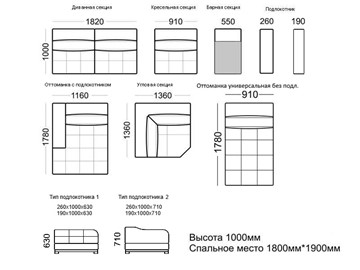 Угловая секция Марчелло 1360х1360х1000 в Воронеже