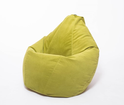Кресло-мешок Груша малое, велюр однотон, травянное в Воронеже - изображение
