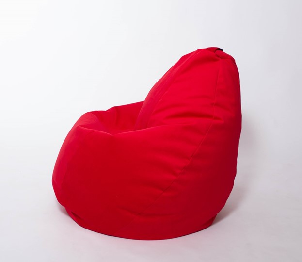 Кресло-мешок Груша большое, велюр однотон, красное в Воронеже - изображение 1