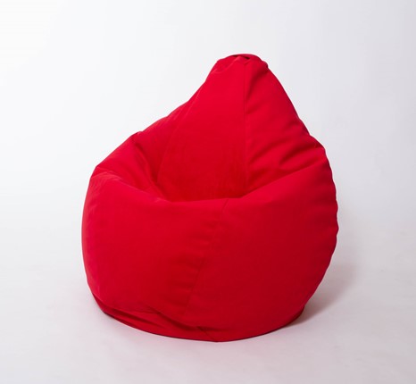 Кресло-мешок Груша большое, велюр однотон, красное в Воронеже - изображение