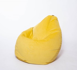 Кресло-мешок Груша большое, велюр однотон, лимонное в Воронеже