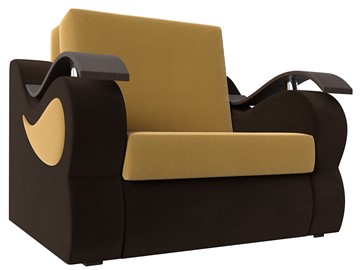 Кресло-кровать Меркурий (60), Желтый\коричневый (Микровельвет\Экокожа) в Воронеже