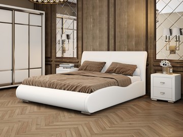 Кровать спальная Corso-8 Lite 160х200, Экокожа (Белый) в Воронеже