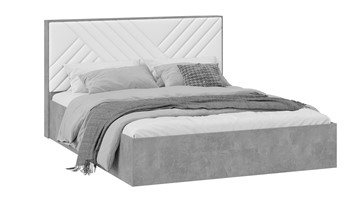 Кровать 2-спальная с подъемным механизмом Хилтон Тип 1 без заглушины (Ателье светлый/Белый) в Воронеже