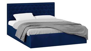 Кровать двуспальная с подъемным механизмом Порто (Велюр Confetti Blue) без заглушины в Воронеже