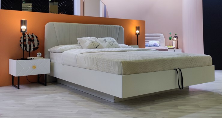 Кровать с механизмом двуспальная Марсель-11 (Белый, ткань Catania white) 1600 в Воронеже - изображение 4