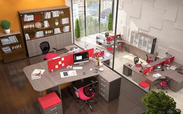 Набор мебели в офис Xten для двух сотрудников с тумбочками в Воронеже - предосмотр 3
