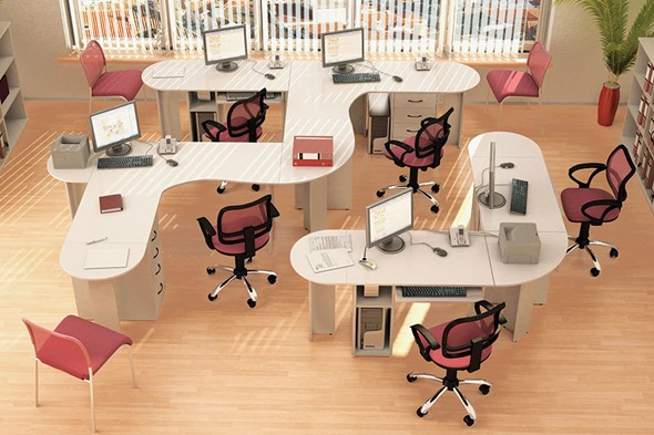 Набор мебели в офис Классик для 5 сотрудников в Воронеже - изображение