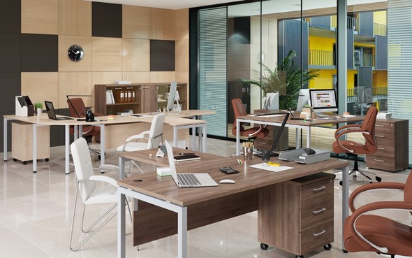 Офисный комплект мебели Xten S 1 - один стол с приставным брифингом в Воронеже - изображение