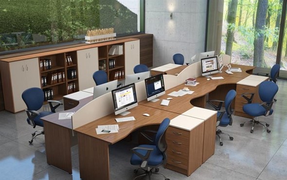 Набор мебели в офис IMAGO - рабочее место, шкафы для документов в Воронеже - изображение