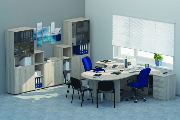 Офисный набор мебели Twin для 2 сотрудников с совмещенными столами в Воронеже - изображение