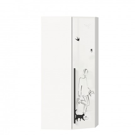 Угловой распашной шкаф Джоли 45 ЛД 535.030, Серый шелк в Воронеже - изображение