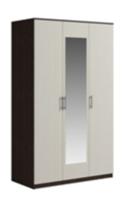 Шкаф 3 двери Светлана, с зеркалом, венге/дуб молочный в Воронеже - изображение