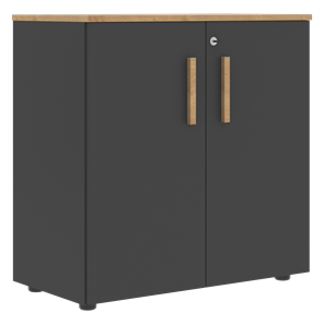 Низкий шкаф с малыми дверцами широкий FORTA Графит-Дуб Гамильтон  FLC 80.1(Z) (798х404х801) в Воронеже
