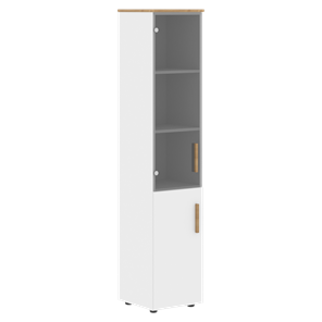 Высокий шкаф колонна с глухой дверью FORTA Белый-Дуб Гамильтон  FHC 40.2 (L/R) (399х404х1965) в Воронеже