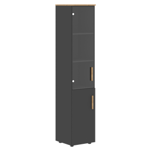 Шкаф колонна высокий с глухой дверью FORTA Графит-Дуб Гамильтон  FHC 40.2 (L/R) (399х404х1965) в Воронеже