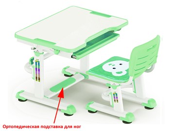 Растущий стол и стул Mealux BD-08 Teddy, green, зеленая в Воронеже