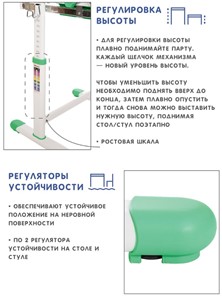 Комплект из растущих парты и стула SET HOLTO-17А, зеленый в Воронеже - предосмотр 10