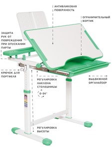 Комплект из растущих парты и стула SET HOLTO-17А, зеленый в Воронеже - предосмотр 5