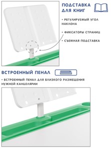 Комплект из растущих парты и стула SET HOLTO-17А, зеленый в Воронеже - предосмотр 6