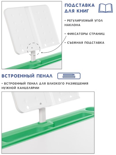 Комплект из растущих парты и стула SET HOLTO-17А, зеленый в Воронеже - изображение 6